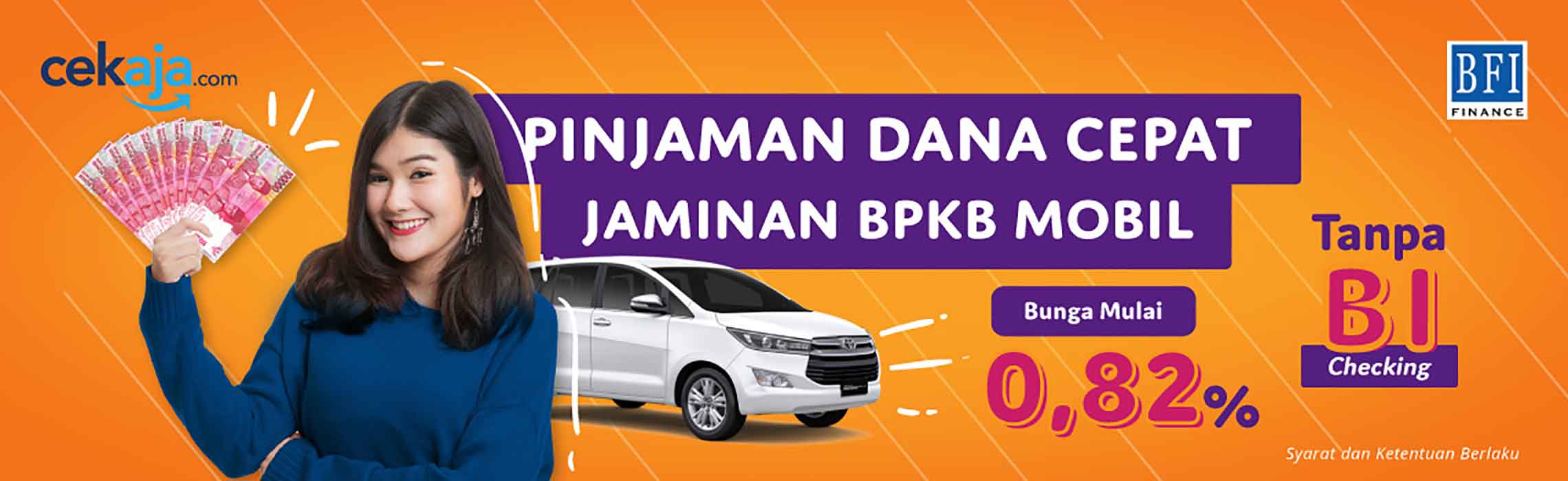 BFI Finance Pinjaman Dana Tunai Jaminan BPKB Mobil CekAja